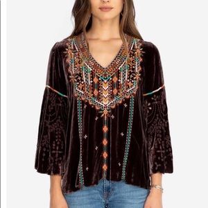 Johnny Was chiri velvet swing blouse(E,F)